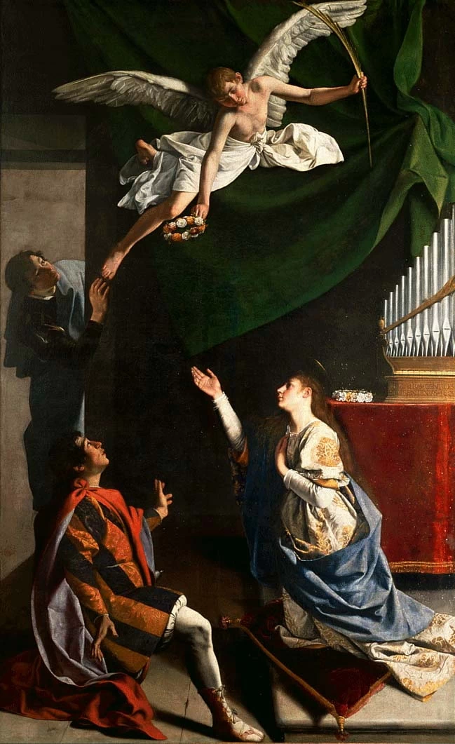 Santa Cecilia, San Valeriano e San Tiburzio visitati dall’angelo - Milano, Pinacoteca Nazionale di Brera